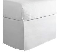 Today's Home - Falda de Cama clásica a Medida con Volantes, diseño de Mezcla de algodón, con una Longitud de caída de 35,56 cm, matrimonial, Color Blanco