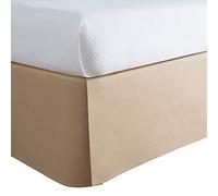 Today'S Home Falda de Cama clásica a Medida con Volantes, diseño de Mezcla de algodón, Longitud de caída de 14 Pulgadas, Individual, Color marrón