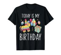 Todays My Birthday Llama Boy Family Bday Party Decoraciones Camiseta gráfica económica