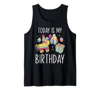 Todays My Birthday Llama Boy Family Bday Party Decoraciones Camiseta sin Mangas