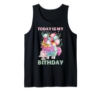 Todays My Birthday Llama Boy Family Bday Party Decoraciones Camiseta sin Mangas