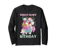 Todays My Birthday Llama Boy Family Bday Party Decoraciones Manga Larga