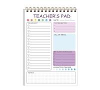 Today's Plan Notepad, Colorful Undated Teacher Notepad, 50 hojas Teacher To-do List Notepad, 5,8 x 8,3 pulgadas Cute Memo Writing Organizer, Twin Coil Binding Daily Planner For Classroom Elementary