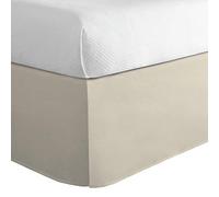 TodaysHome - Falda de Cama clásica a Medida con Volantes, diseño de Mezcla de algodón, con una Longitud de caída de 35,56 cm, King, Color Marfil