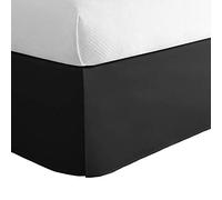 TodaysHome - Falda de Cama clásica a Medida con Volantes, diseño de Mezcla de algodón, con una Longitud de caída de 35,56 cm, matrimonial, Color Negro TOH24914BLAC02