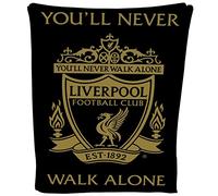 Todd Linens Liverpool Football Crest - Manta de Forro Polar Negro Suave LFC cálida para sofá, Manta de Viaje, Regalo para Hombres, niños y Adolescentes, 100 x 150 cm