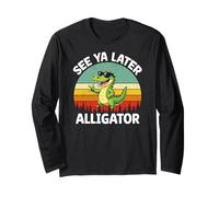 Toddler Boy Funny Animal Lover, Kids See Ya Later Alligator Manga Larga
