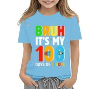 Toddler Boy Girl Summer Clothes First Day of School Shirt In My Pre School Shirt Toddler Kindergarten Shirts Reversible Pailletten Shirt Mädchen 128 (Light Blue, 3-4 Years)