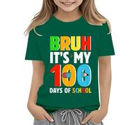 Toddler Boy Girl Summer Clothes First Day of School Shirt In My Pre School Shirt Toddler Kindergarten Shirts Reversible Pailletten Shirt Mädchen 128 (Green, 4-5 Years)