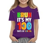 Toddler Boy Girl Summer Clothes First Day of School Shirt In My Pre School Shirt Toddler Kindergarten Shirts Reversible Pailletten Shirt Mädchen 128 (Purple, 3-4 Years)