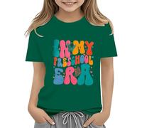 Toddler Boy Girl Summer Clothes First Day of School Shirt In My Pre School Shirt Toddler Kindergarten Shirts Shirt Cool Mädchen, verde, 4-5 años