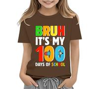 Toddler Boy Girl Summer Clothes First Day of School Shirt In My Pre School Shirt Toddler Kindergarten Shirts Reversible Pailletten Shirt Mädchen 128 (Coffee, 3-4 Years)