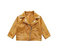 Toddler Boys Faux Leather Jacket Short Baby Outwear Turn Down Jacket Coat Kids Autumn Winter Leather Clothes Coat&jacket Daliy Overcoat C-65