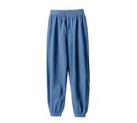 Toddler Boys Girls Cotton Linen Trousers Children's School Trousers Elastic Waist Solid Color Harem Pants Casual Cotton Linen Loose Long Pants Kid Toddler Unisex Summer Autumn Joggers Sweatpants