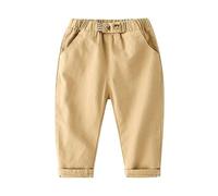 Toddler Boys Joggers Cuffed Trousers Kids Solid Color Elastic Waist Tracksuit Bottoms Casual Pull on Joggers Newborn Baby Soft Cotton Sweatpants Spring Summer Clothes