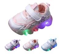 Toddler Boys Light Up Shoes First Walking Trainers Baby Glitter Luminous Running Sports Shoes Slip On Sparkly Sneakers Kids Lightweight Flashing Wide Flat Hiking Sneakers