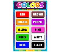 Toddler Colors Learning Poster - Educational Chart for Preschool Classroom & Homeschool Wall Decor(Framed,16x24inch(40x60cm))