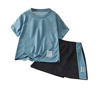 Toddler Conjunto deportivo de verano para niño, camiseta de manga corta y pantalones cortos, traje para niños, 3 - 10 años, atlético casual