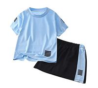 Toddler Conjunto deportivo de verano para niño, camiseta de manga corta y pantalones cortos, traje para niños, 3 - 10 años, atlético casual