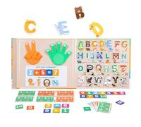 Toddler Counting Toys, Preschool Toys, Educational Game Cards, Alphabet and Numbers Recognition, Early Learning Set for Boys, Girls, Kindergarten, Classroom, 10.24x9.57x0.79 Inches
