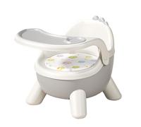 Toddler Feeding Chair, Dinosaur Design Seat, Sound Feature Double Tray, 43x34.5x33cm Multi-Use Baby Booster, Adjustable and Fun Mealtime Support, Great for Eating and Play