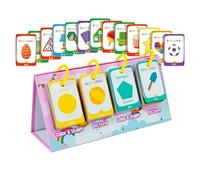 Toddler Flash Cards, Shape and Color Learning Cards, 96-Piece Preschool Cognitive Development Set, Double Sided Interactive Game, Ideal para uso de clase, 2.56 X 1.65 in.