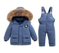 Toddler Girl Clothes Baby Winter Winter Kid Boys Solid Color Snowsuit Snow Pants Jackets Clothes Coat Kids Matching Coming Home Outfit C-139
