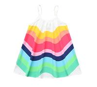 Toddler Girl Dress Baby Rainbow Dress Summer Dresses Print Sleeveless Vest Dresses Outfit Kids Birthday Party Bridesmaid Princess Dress Clothes C-76