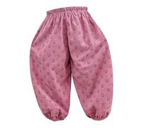 Toddler Girls Baggy Joggers Cute Printed Corduroy Cargo Pants Baby Girls Loose Elastic Waist Pull on Jogger Kids Tracksuit Bottoms Casual Sports Sweatpants Streetwear
