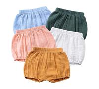 Toddler Girls Bloomer Shorts Cute Newborn Infant Girl Ruffled Cotton Short Pants Unisex Basic Clothes Underdresses Baby Loose Fit Bubble Shorts Kids Summer Bloomers