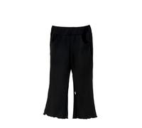 Toddler Girls Cotton Linen Trousers Cute Stripe Elastic Waist Joggers Pull On Casual Pants Baby Girls Plain Soft Comfy Lightweight Sweatpants Kids Summer Jogging Bottoms