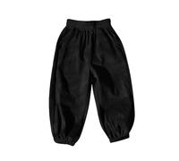 Toddler Girls Cotton Linen Trousers Kids Baggy Pull On Quick Dry Harem Pants Summer Loose Fit Elastic Waist Casual Sports Joggers Baby Girls Sotf Solid Color Pants Bottoms