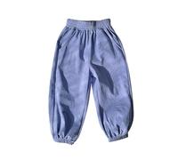 Toddler Girls Cotton Linen Trousers Kids Baggy Pull On Quick Dry Harem Pants Summer Loose Fit Elastic Waist Casual Sports Joggers Baby Girls Sotf Solid Color Pants Bottoms