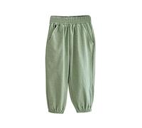 Toddler Girls Cotton Linen Trousers Kids Baggy Pull On Quick Dry Harem Pants Summer Loose Fit Elastic Waist Casual Sports Joggers Baby Girls Sotf Solid Color Pants Bottoms