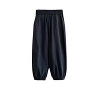 Toddler Girls Cotton Linen Trousers Kids Baggy Pull On Quick Dry Harem Pants Summer Loose Fit Elastic Waist Casual Sports Joggers Baby Girls Sotf Solid Color Pants Bottoms