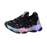Toddler Girls Light Up Trainers Cute Kids Butterfly Slip On Mesh Walking Shoes Breathable Baby Glitter Running Sneakers Little Boys Outdoor Flashing Casual Tennis Shoes