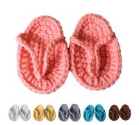 Toddler Girls Sandals Crochet Soft Sole Slippers Infant Girls Slip on Barefoot Crib Shoes Baby Comfy Non Slip Flat Prewalker Summer Beach Outdoor First Walking Shoes