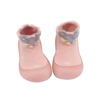 Toddler Girls Sock Shoes First Walking Shoes Infant Casual Sneakers with Anti Slip Rubber Sole Baby Girl Mesh Breathable Cotton Knited Flats Soft Slip On Indoor Outdoor Prewalker