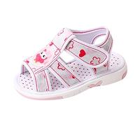 Toddler Girls Summer Sandals Cute Flower Open Toe Barefoot Flats Baby Girl Anti Slip Premium Rubber Sole Prewalker Infant Newborn Summer Beach Outdoor First Walking Shoes