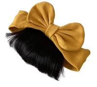 Toddler Girls Wigs, Girls Bowknot Bangs Hairbands, Cute Everyday Hairpiece with Natural Look, Fashionable Hair Accessory for Photography, Travel, Gatherings, Home Wear