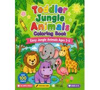 Toddler Jungle Animals Coloring Book.: Easy Jungle Animals Age 2-5