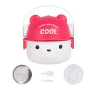 Toddler Lunch Box, Cute Bear Double-Layer Box, 800ML Small Food Container, Leakproof Design, Portion Control Friendly for Salad Breakfast Meal Prep School Daycare Work Hiking Travel
