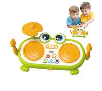 Toddler Music Toys, Drum Set for Kids, Light-Up Percussion Toy 11.81x3.94x7.87 Inches, Fun Frog Design, Interactive Sound Play, 1-Set Green, For Boys Girls Home Play and Early