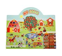 Toddler - Placa de fieltro educativa fija para el aprendizaje temprano | Juguete silencioso montado en la pared para preescolar, en casa o de viaje