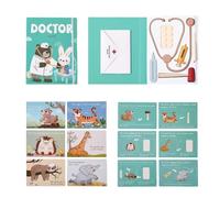 Toddler Pretend Doctor Set, Dentist Play Set, 36-Piece Role Play Equipment, Educational and Interactive Simulation Stethoscope Toy for Classroom, Activity Fun, 7.36x9.76 Inches