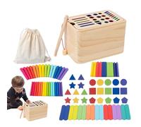 Toddler Sorting Toys, Sensory Developmental Games, Wooden Preschool Educational Color Recognition Shape Sorter 6.3x4.02x3.94 Inches for Kids Aged 6, 18 Months