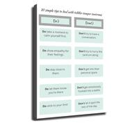 Toddler Tantrum Help Poster 10 Simple Tips for Parents Positive Discipline Visual Aid for Nursery Playroom Decor