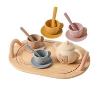 Toddler Tea Set, 230g Toddler Tea Set with Silicone Teapot Cups Scoop, Educational Learning Dress Up & Pretend Play For 3-6 Years Old Girls Boys Son Daughter