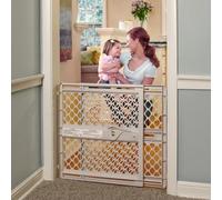 Toddleroo by North States Supergate Ergo - Puerta infantil para escaleras y puertas. Incluye tazas de pared. Montaje a presión o hardware. Fabricado en Estados Unidos (26 pulgadas de alto, arena)