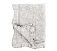 Toddlers and Baby Personlized Quilt Monogram lightweight Blanket Embossed Cotton Quilt four Seasons Scalloped 36"" x 46"" Newborn Baby Boy/girl Gift (gris)